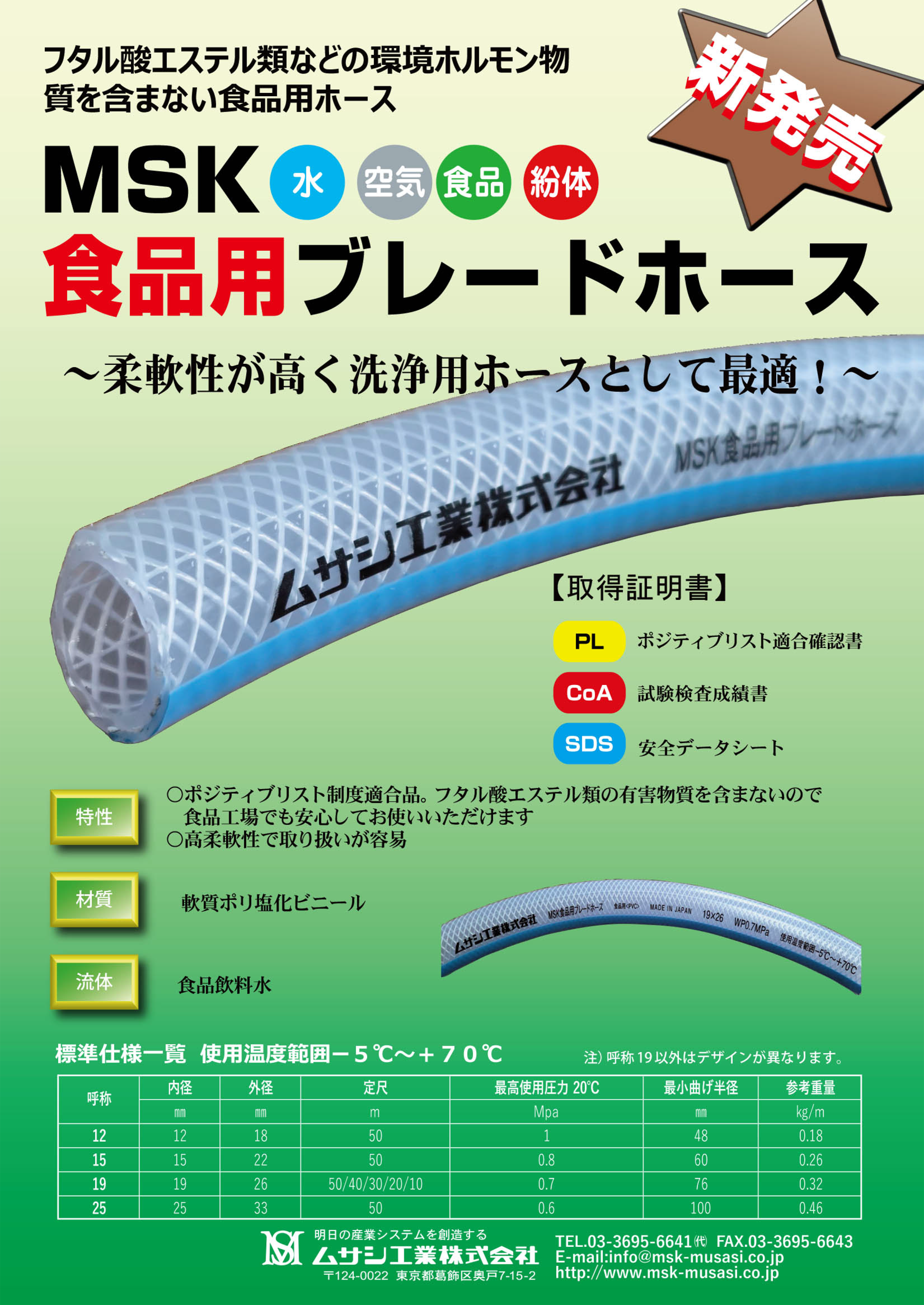 MSK食品用ブレードホース